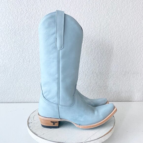 Lane EMMA JANE Womens Cowboy Boots 6.5 Western Light Blue Cowgirl Mid Calf Tall - Picture 2 of 11